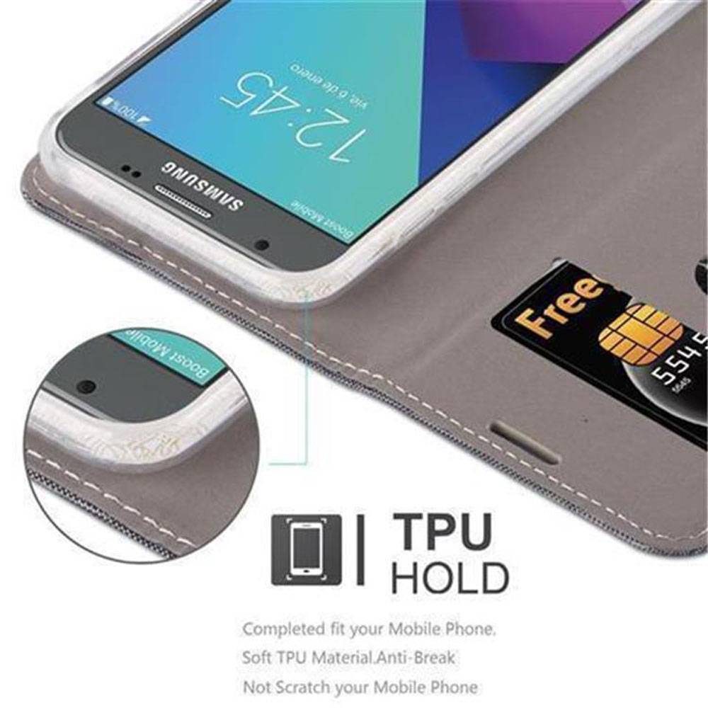 Cadorabo Hülle für Samsung Galaxy J7 2017 US Version Schutzhülle in Grau Handy Hülle Etui Book Case Cover