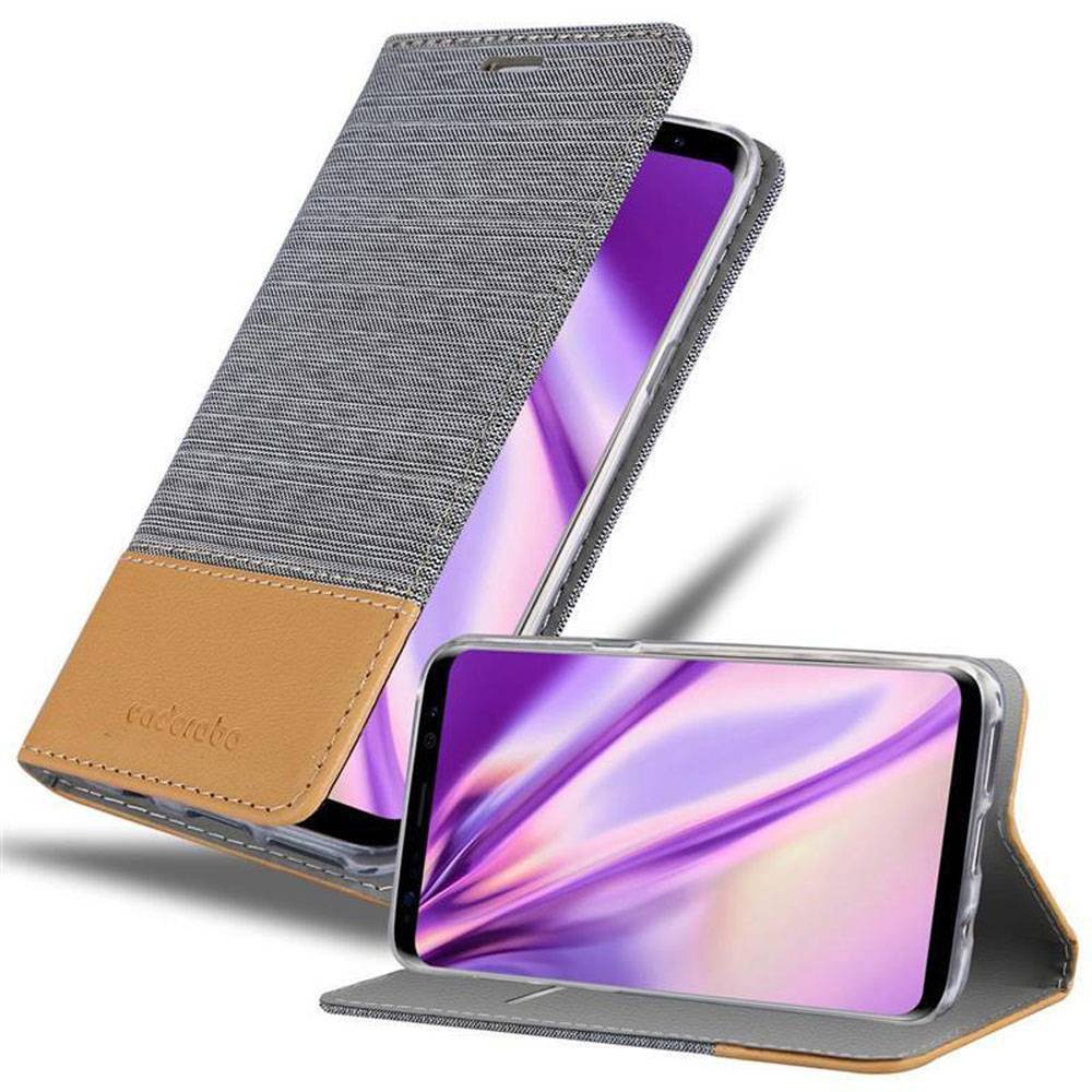 Cadorabo Hülle für Samsung Galaxy S8 PLUS Schutzhülle in Grau Handy Hülle Etui Book Case Cover