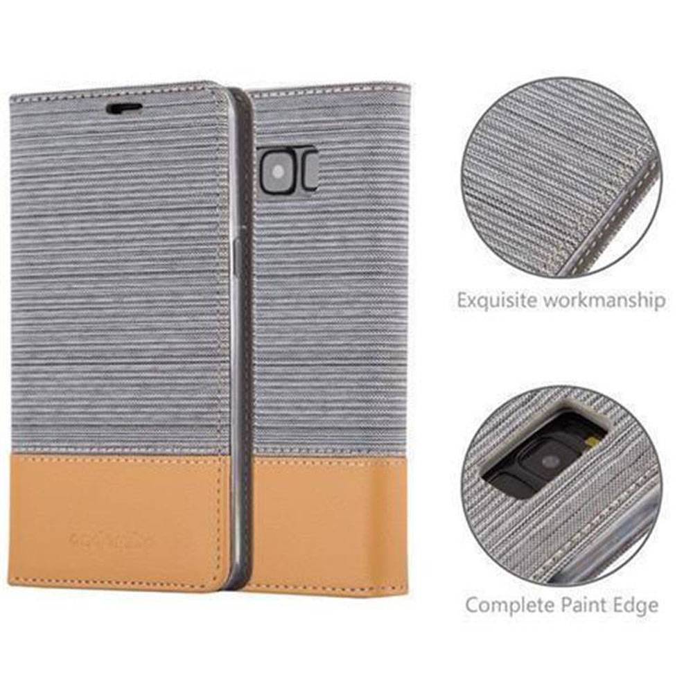Cadorabo Hülle für Samsung Galaxy S8 PLUS Schutzhülle in Grau Handy Hülle Etui Book Case Cover