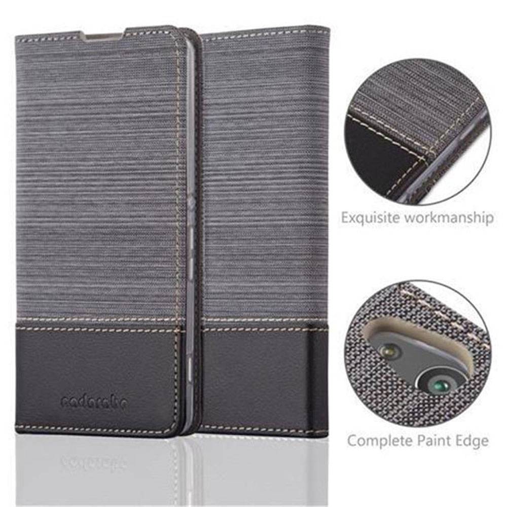 Cadorabo Hülle für Sony Xperia XA Schutzhülle in Grau Handy Hülle Etui Book Case Cover