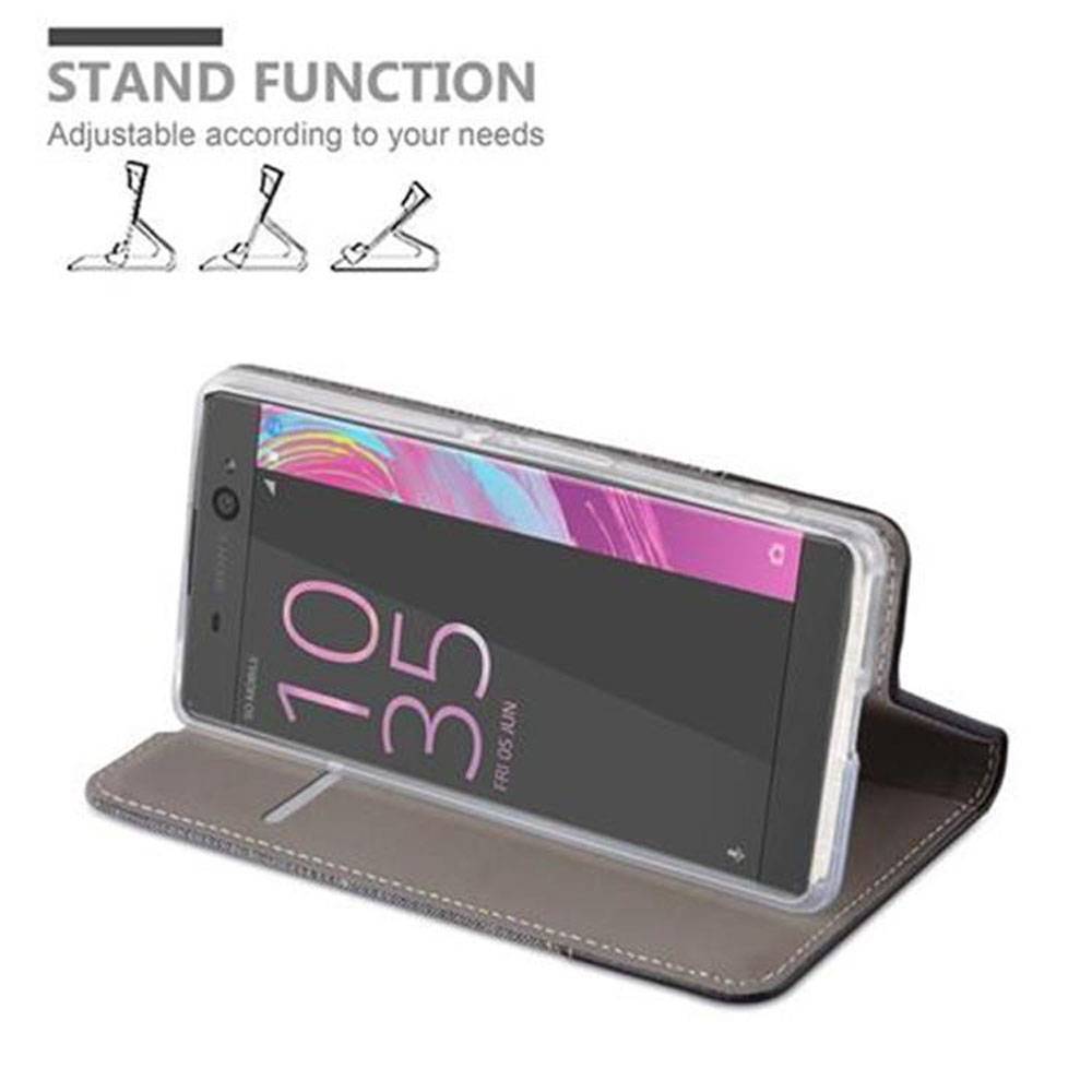 Cadorabo Hülle für Sony Xperia XA Schutzhülle in Grau Handy Hülle Etui Book Case Cover