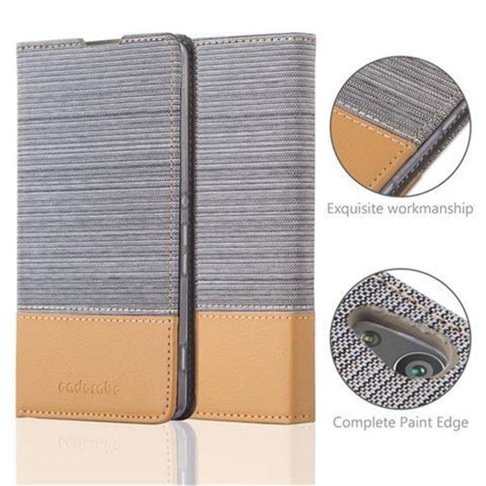 Cadorabo Hülle für Sony Xperia XA Schutzhülle in Grau Handy Hülle Etui Book Case Cover