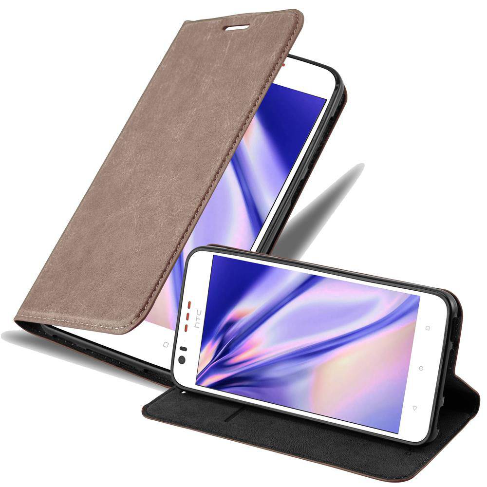 Cadorabo Hülle für HTC Desire 10 LIFESTYLE / Desire 825 Schutz Hülle in Braun Handyhülle Etui Case Cover