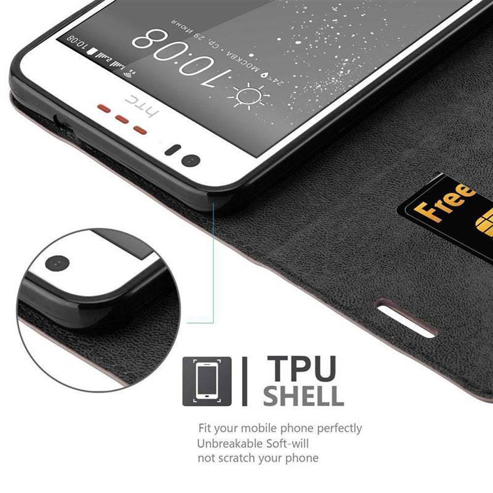 Cadorabo Hülle für HTC Desire 10 LIFESTYLE / Desire 825 Schutz Hülle in Braun Handyhülle Etui Case Cover