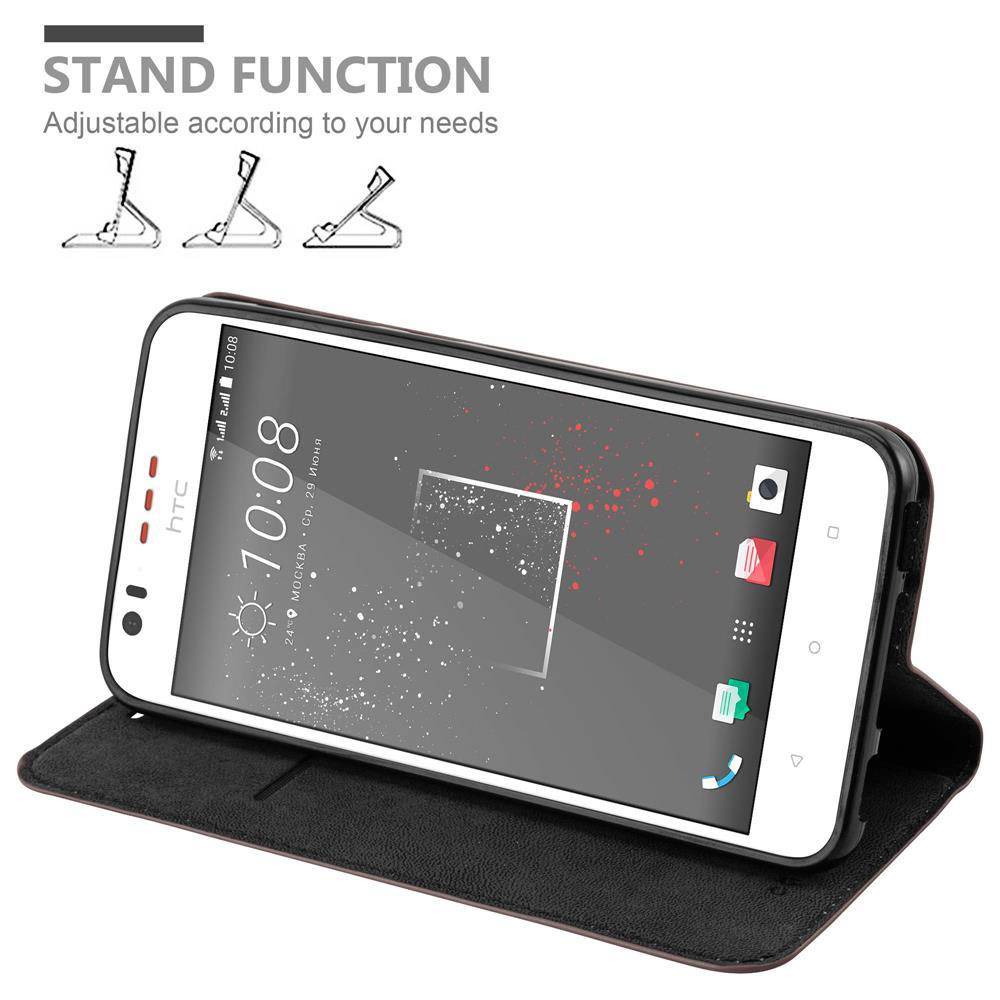 Cadorabo Hülle für HTC Desire 10 LIFESTYLE / Desire 825 Schutz Hülle in Braun Handyhülle Etui Case Cover