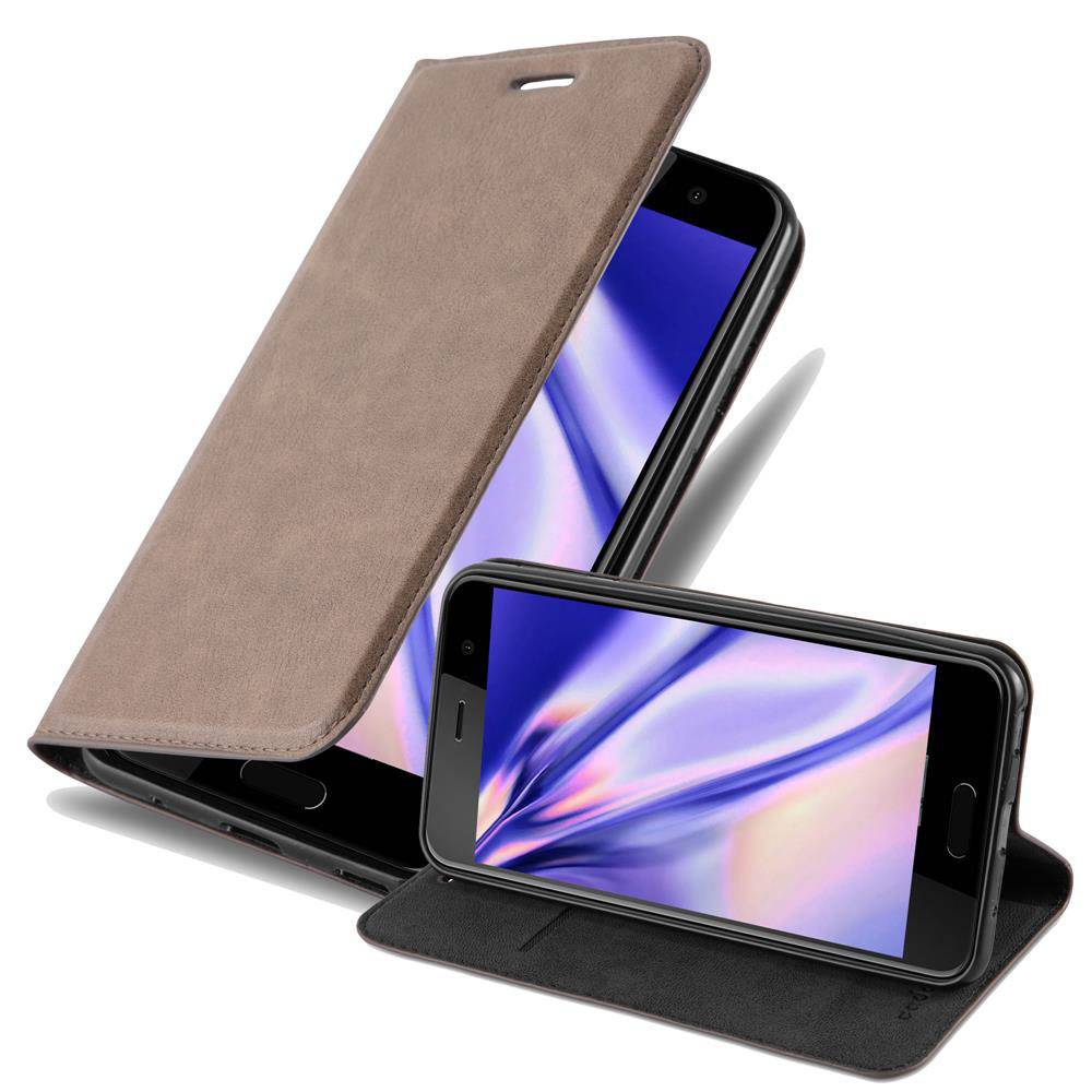 Cadorabo Hülle für HTC U PLAY Schutz Hülle in Braun Handyhülle Etui Case Cover Magnetverschluss