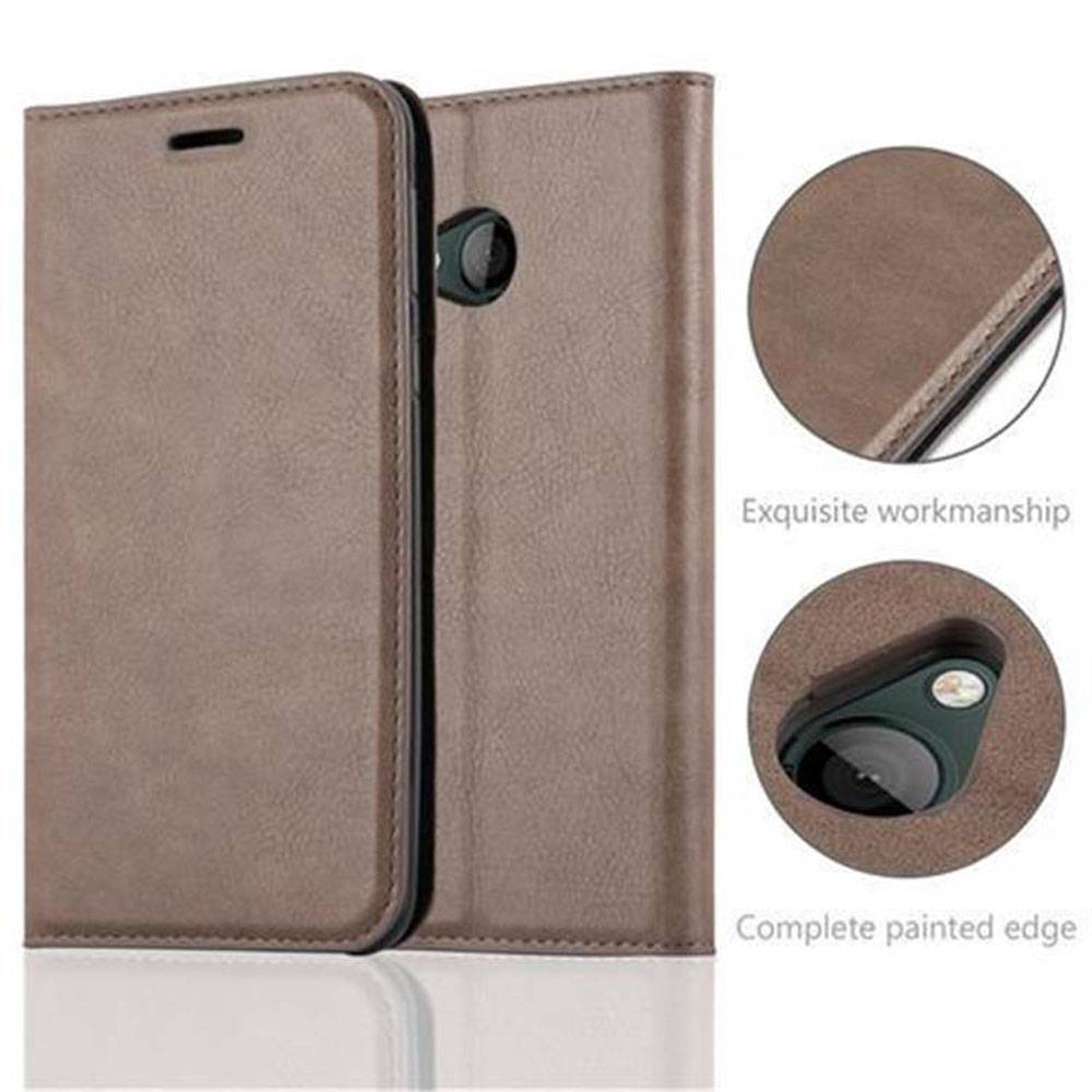 Cadorabo Hülle für HTC U PLAY Schutz Hülle in Braun Handyhülle Etui Case Cover Magnetverschluss