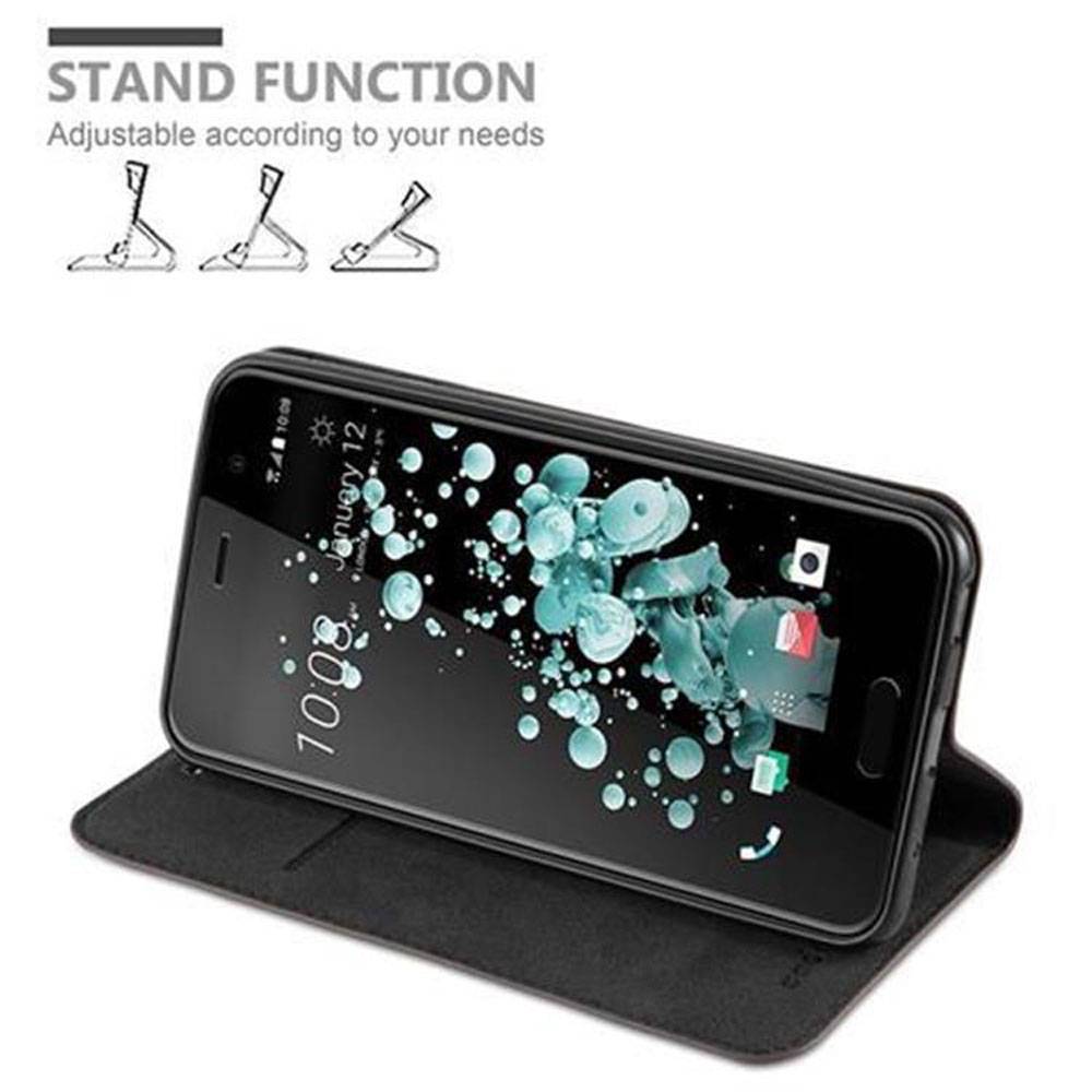 Cadorabo Hülle für HTC U PLAY Schutz Hülle in Braun Handyhülle Etui Case Cover Magnetverschluss