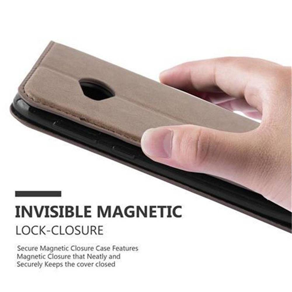 Cadorabo Hülle für HTC U PLAY Schutz Hülle in Braun Handyhülle Etui Case Cover Magnetverschluss