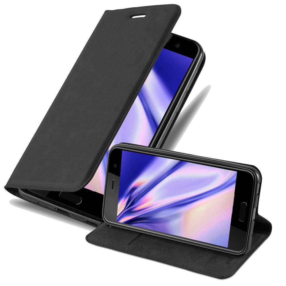 Cadorabo Hülle für HTC U PLAY Schutz Hülle in Schwarz Handyhülle Etui Case Cover Magnetverschluss