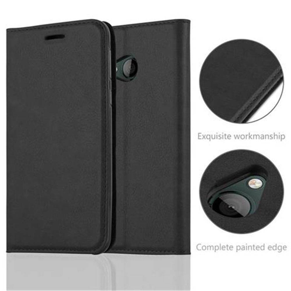 Cadorabo Hülle für HTC U PLAY Schutz Hülle in Schwarz Handyhülle Etui Case Cover Magnetverschluss