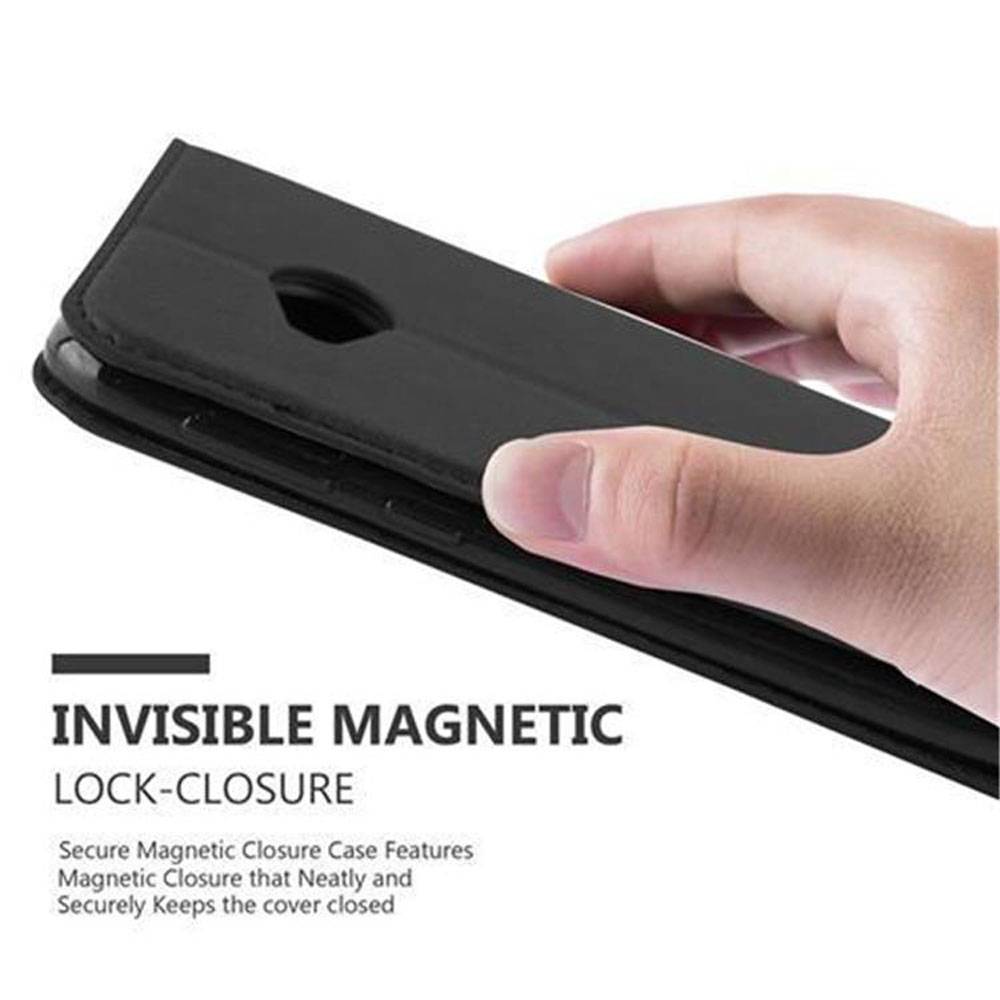 Cadorabo Hülle für HTC U PLAY Schutz Hülle in Schwarz Handyhülle Etui Case Cover Magnetverschluss