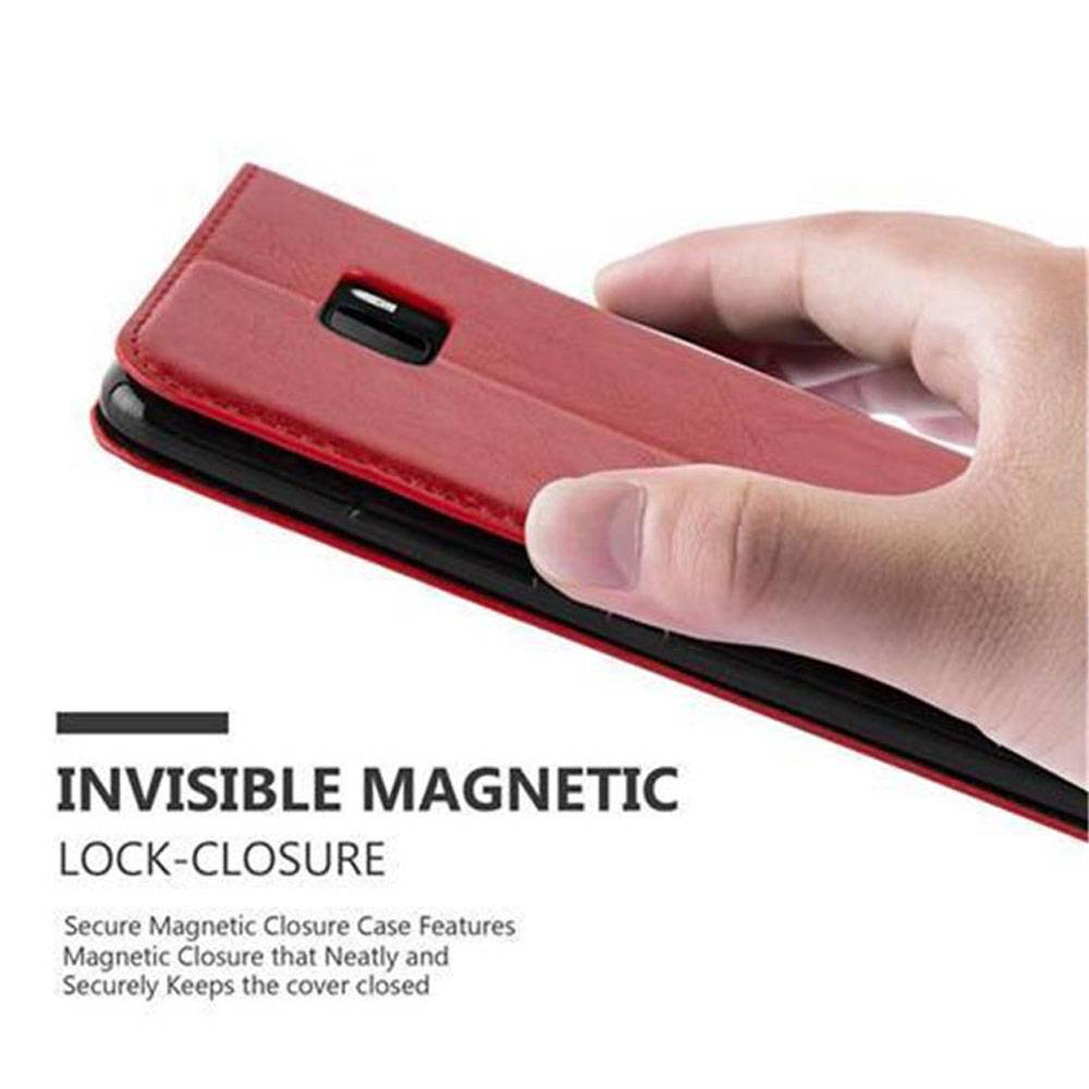 Cadorabo Hülle für HTC U ULTRA Schutz Hülle in Rot Handyhülle Etui Case Cover Magnetverschluss