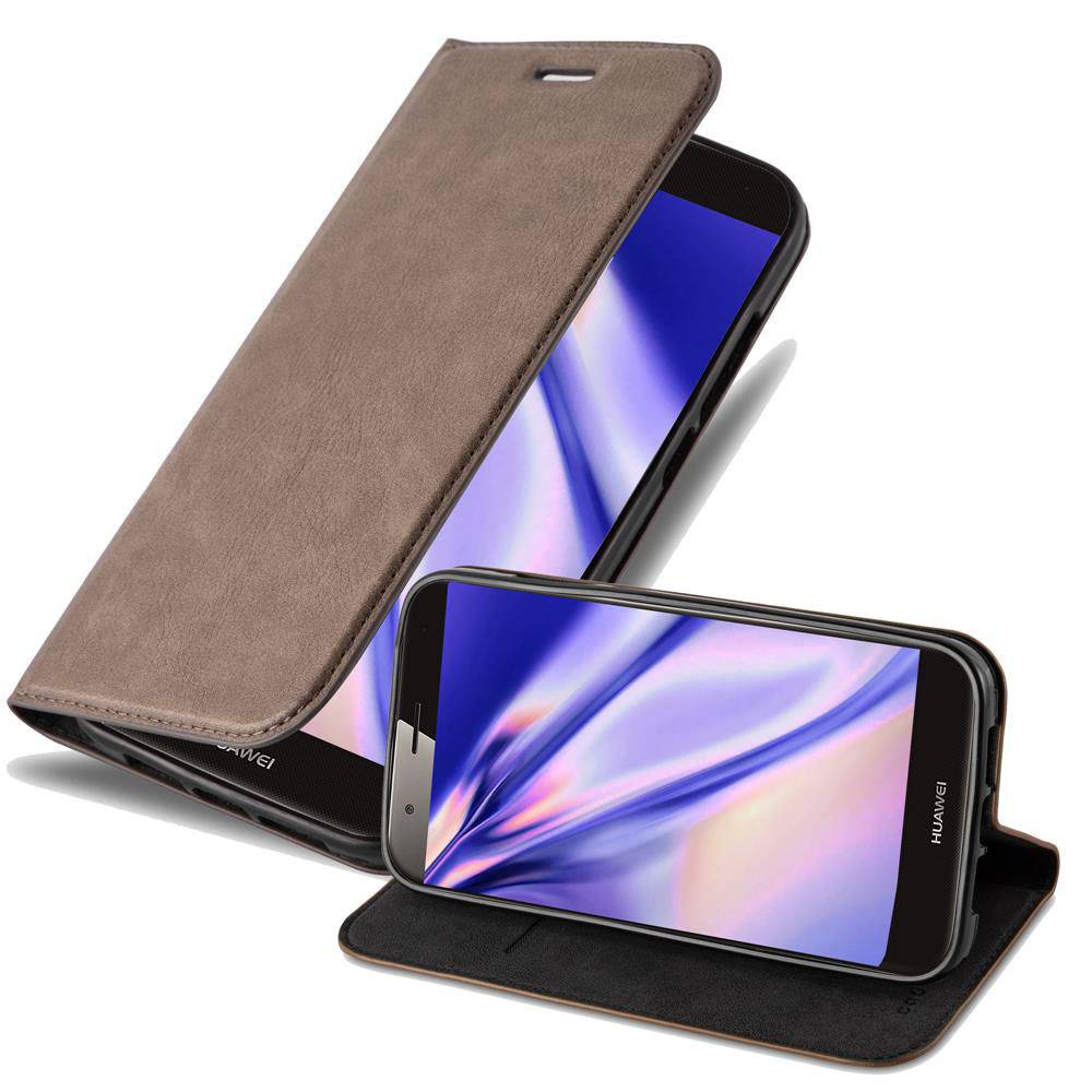 Cadorabo Hülle für Huawei ASCEND G7 PLUS / G8 / GX8 Schutz Hülle in Braun Handyhülle Etui Case Cover Magnetverschluss