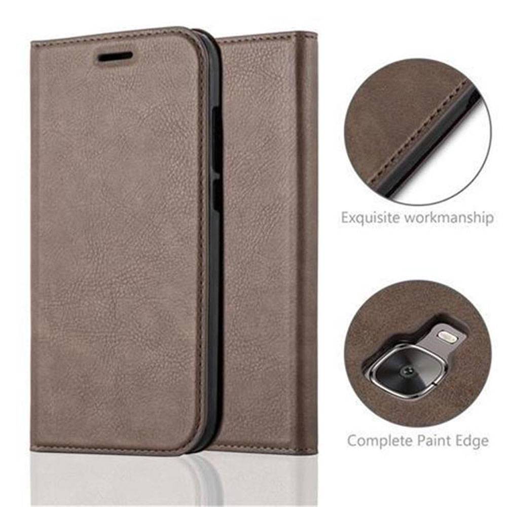 Cadorabo Hülle für Huawei ASCEND G7 PLUS / G8 / GX8 Schutz Hülle in Braun Handyhülle Etui Case Cover Magnetverschluss