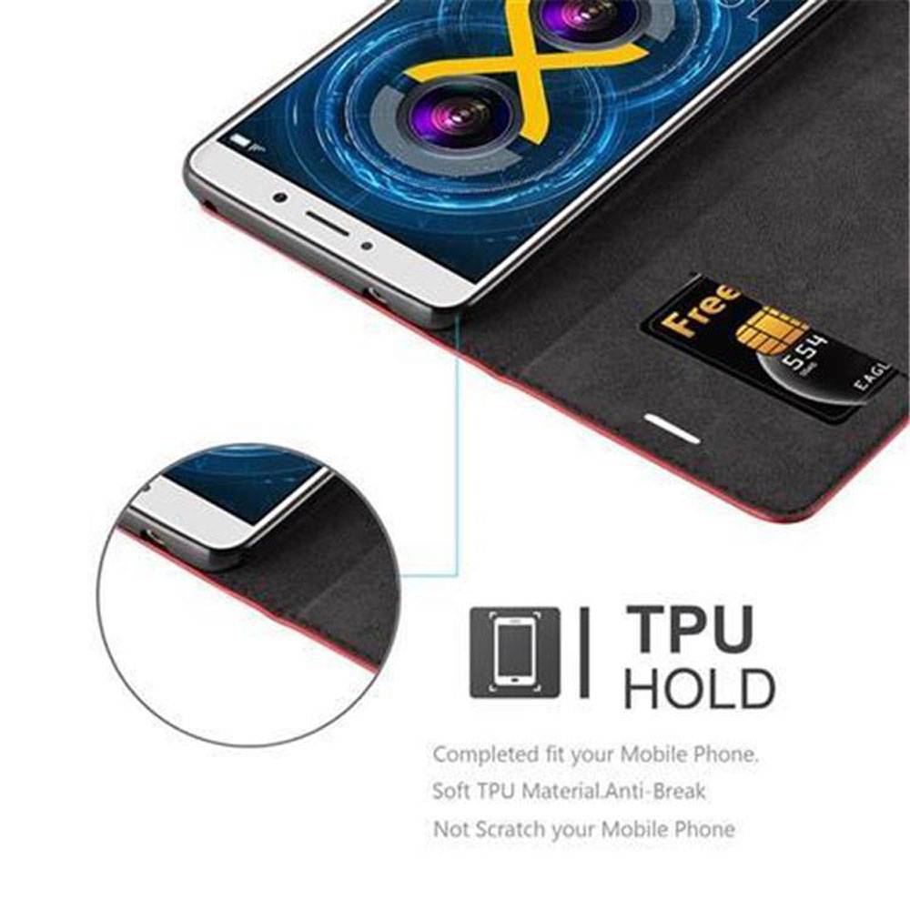 Cadorabo Hülle für Huawei MATE 9 LITE / GR5 2017 / Honor 6X Schutz Hülle in Rot Handyhülle Etui Case Cover