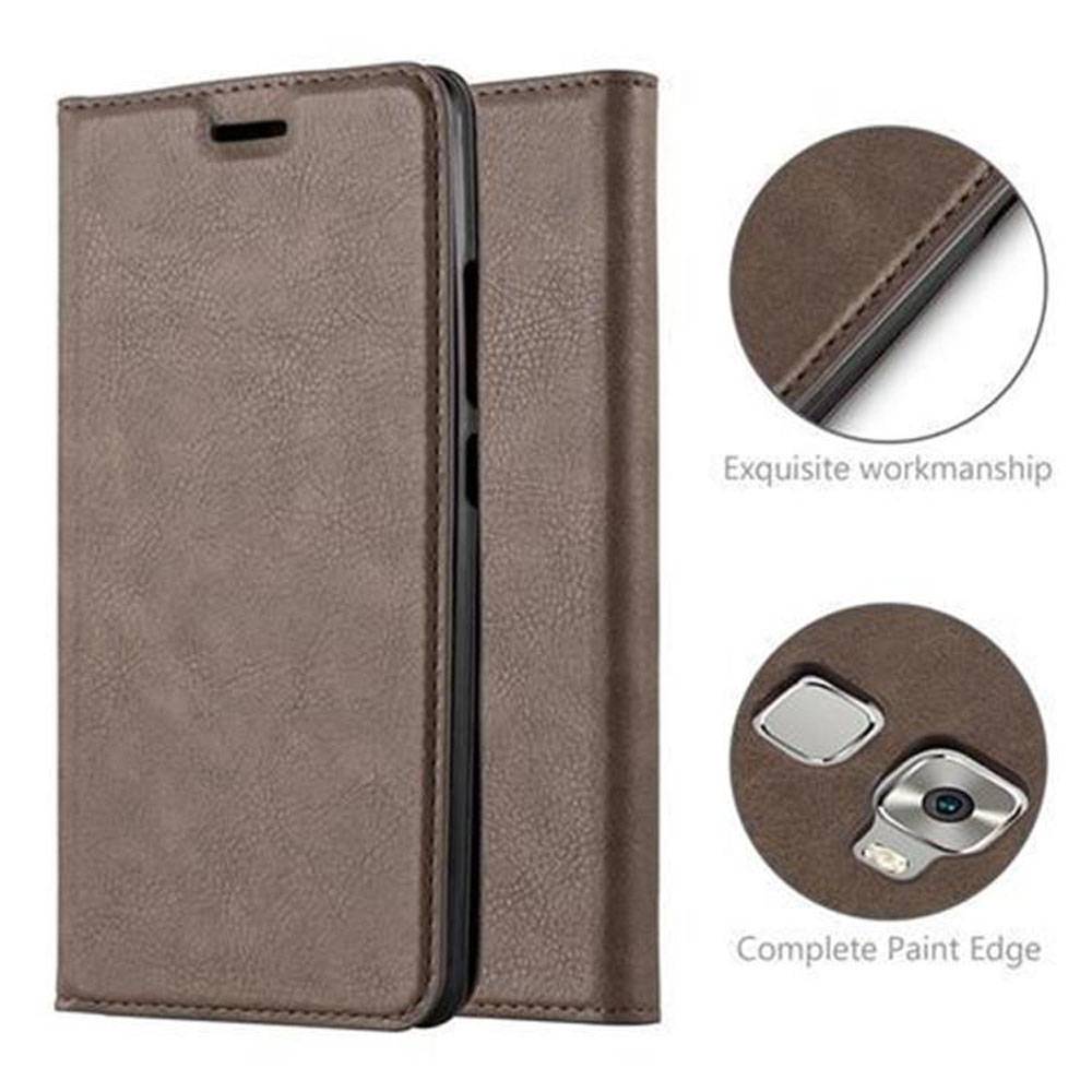 Cadorabo Hülle für Huawei MATE S Schutz Hülle in Braun Handyhülle Etui Case Cover Magnetverschluss