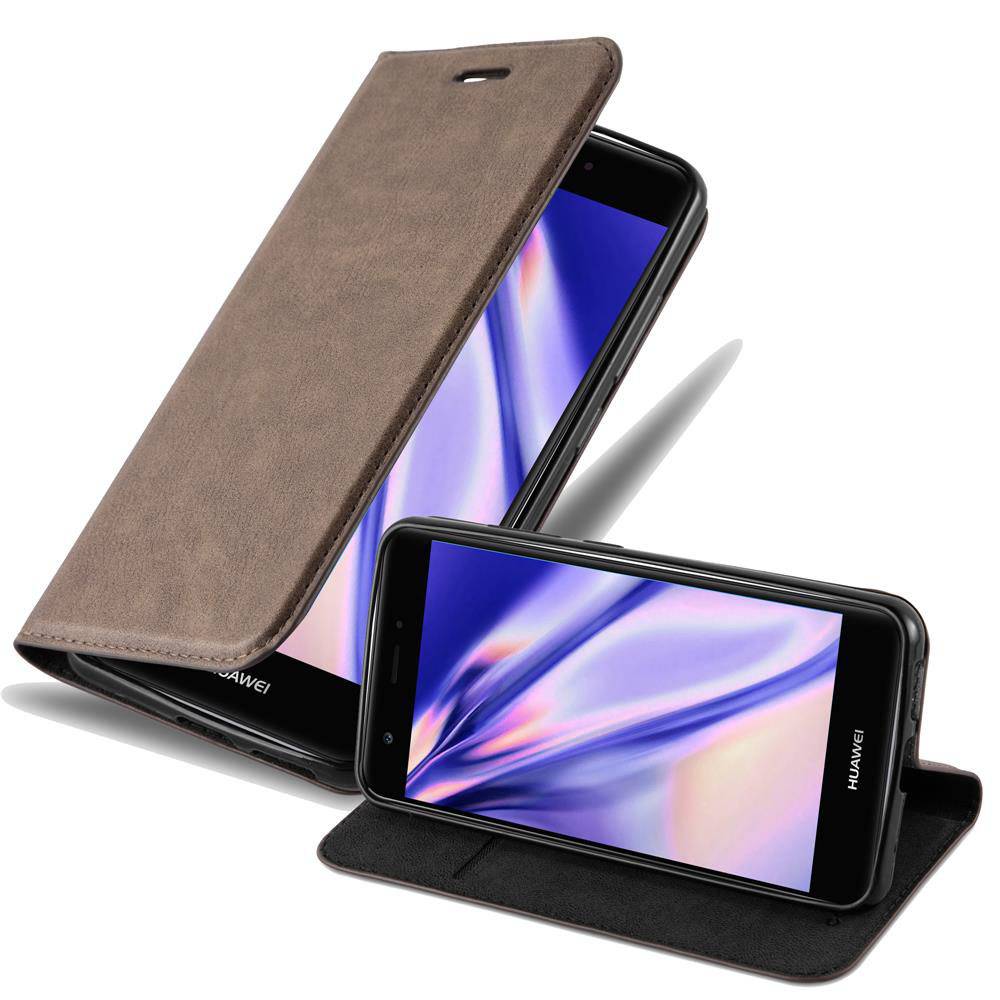 Cadorabo Hülle für Huawei NOVA Schutz Hülle in Braun Handyhülle Etui Case Cover Magnetverschluss