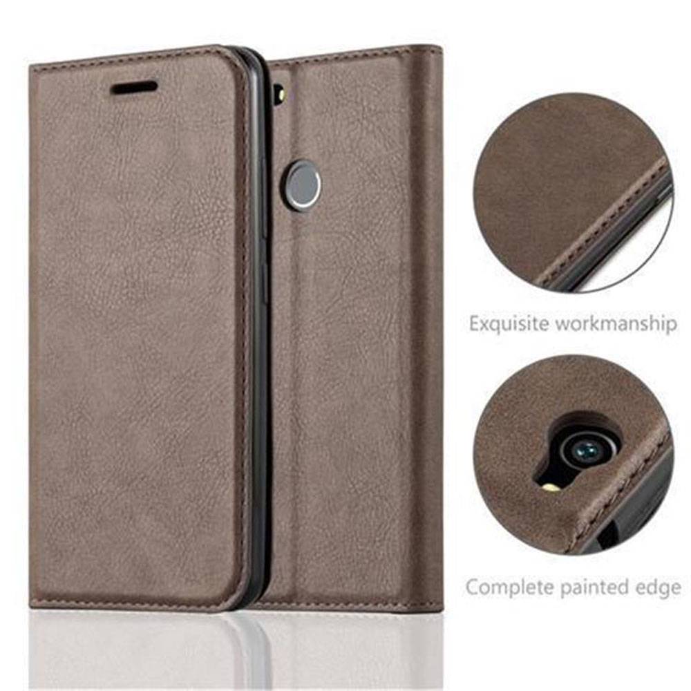 Cadorabo Hülle für Huawei NOVA Schutz Hülle in Braun Handyhülle Etui Case Cover Magnetverschluss