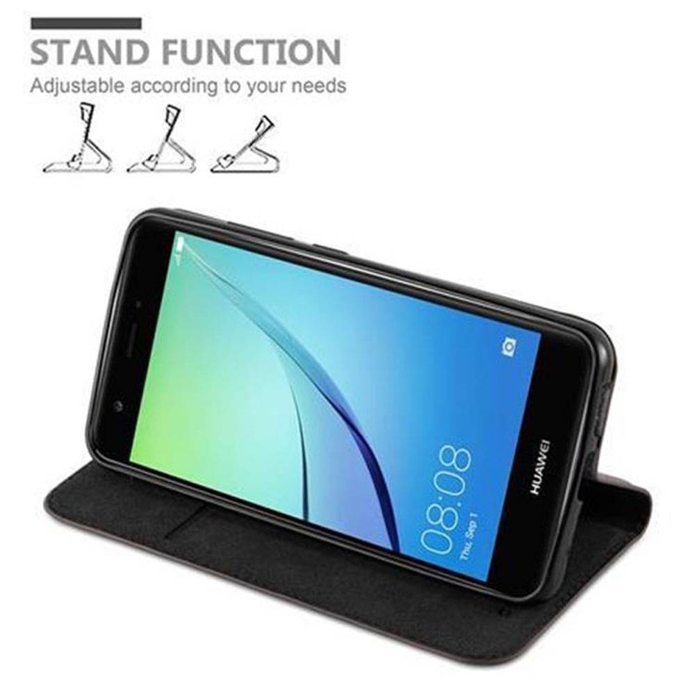 Cadorabo Hülle für Huawei NOVA Schutz Hülle in Braun Handyhülle Etui Case Cover Magnetverschluss