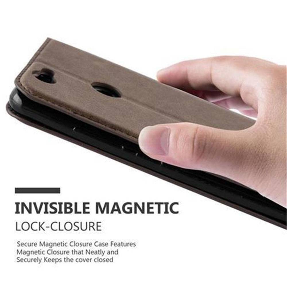 Cadorabo Hülle für Huawei NOVA Schutz Hülle in Braun Handyhülle Etui Case Cover Magnetverschluss