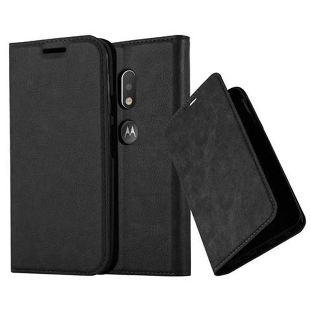 Cadorabo Hülle für Motorola MOTO G4 PLAY Schutz Hülle in Schwarz Handyhülle Etui Case Cover Magnetverschluss