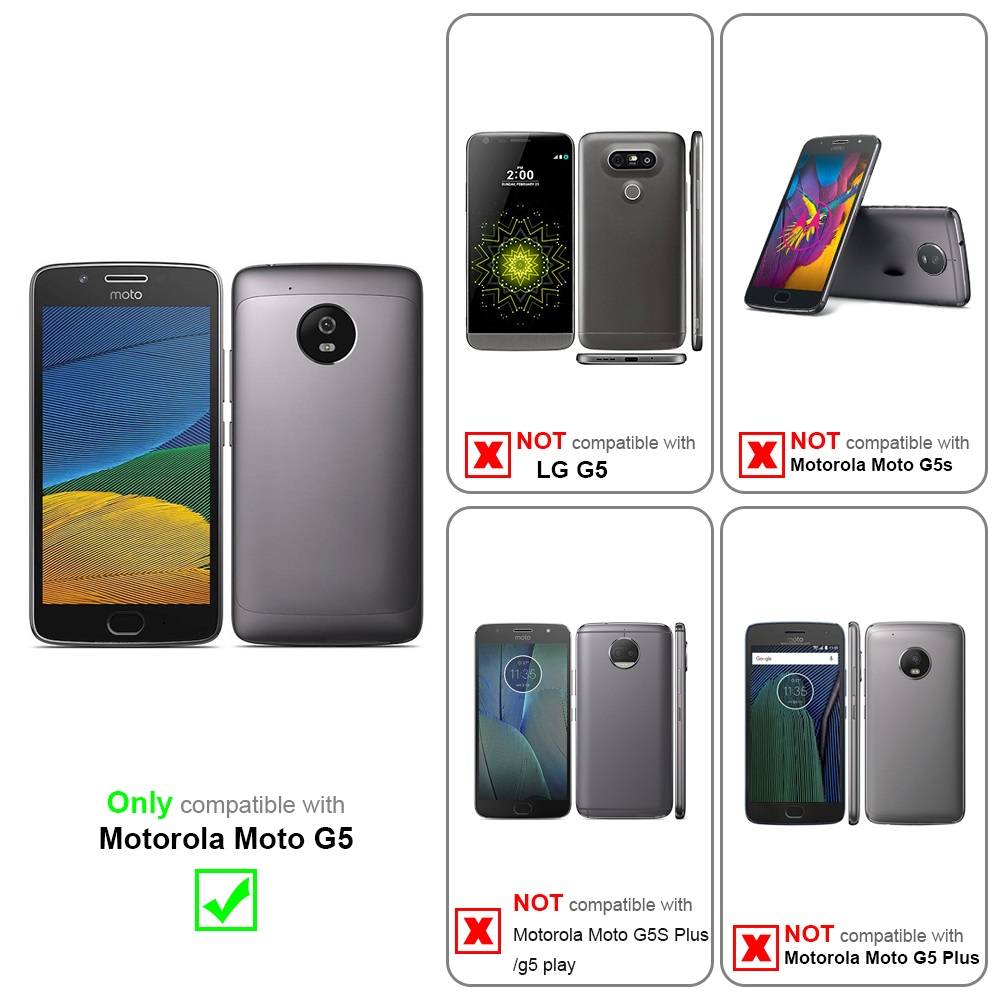 Cadorabo Hülle für Motorola MOTO G5 Schutz Hülle in Braun Handyhülle Etui Case Cover Magnetverschluss