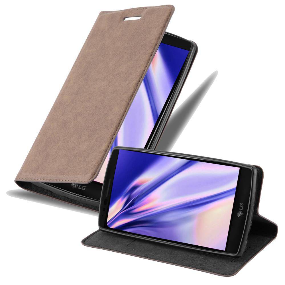 Cadorabo Hülle für LG G FLEX 2 Schutz Hülle in Braun Handyhülle Etui Case Cover Magnetverschluss