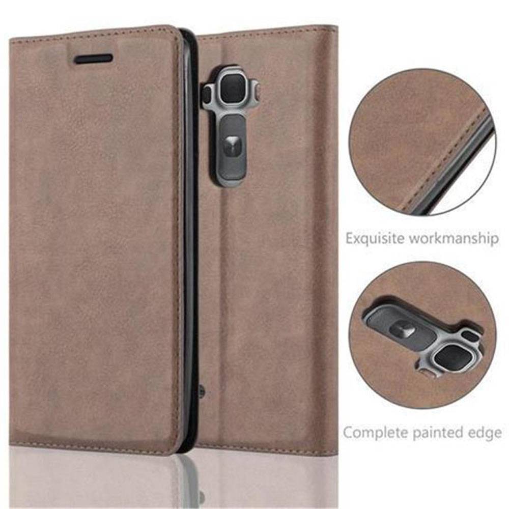 Cadorabo Hülle für LG G FLEX 2 Schutz Hülle in Braun Handyhülle Etui Case Cover Magnetverschluss