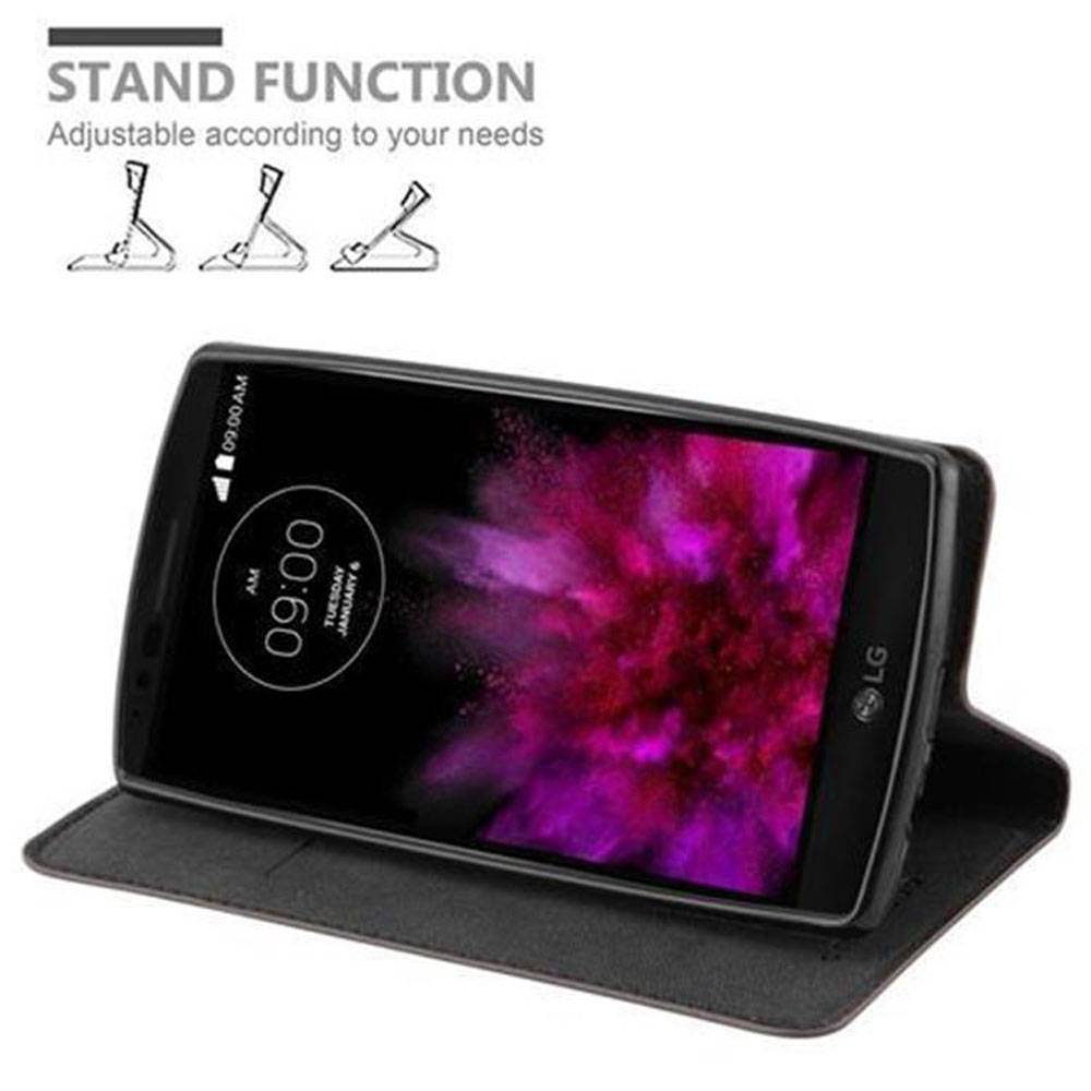 Cadorabo Hülle für LG G FLEX 2 Schutz Hülle in Braun Handyhülle Etui Case Cover Magnetverschluss