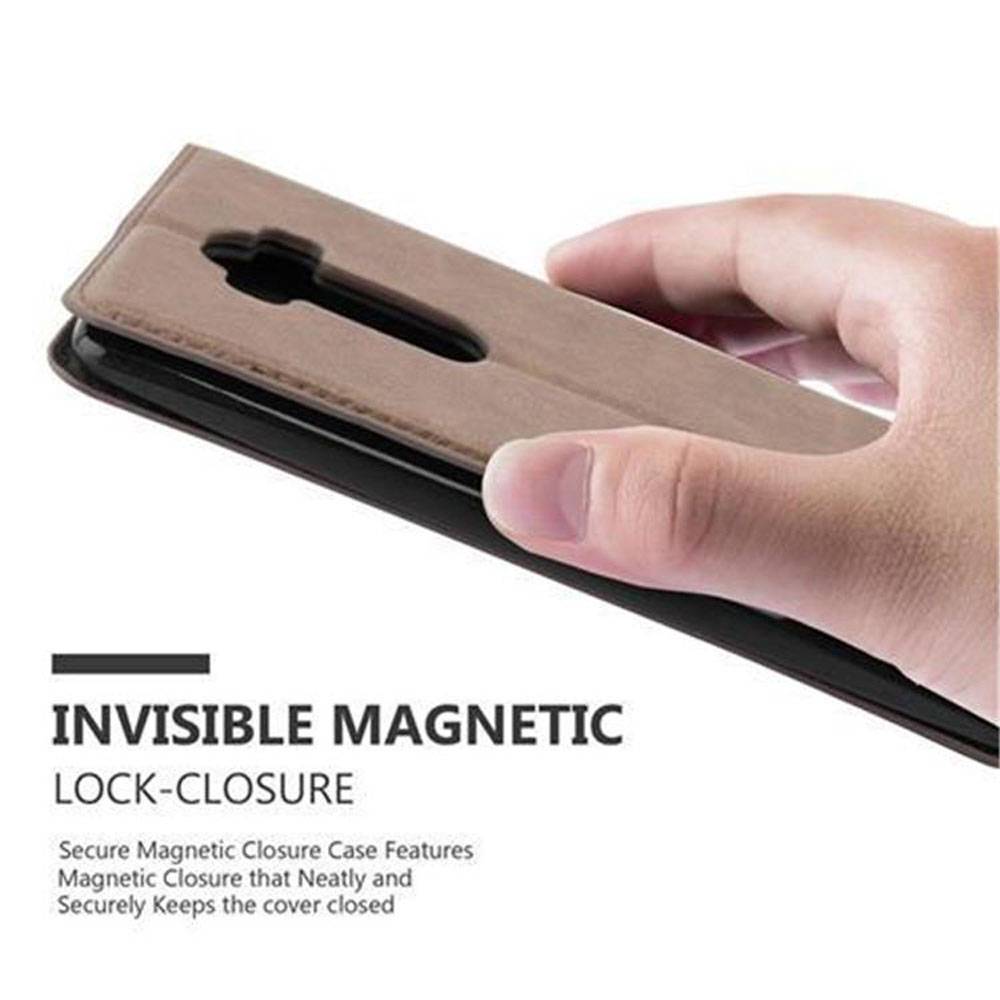 Cadorabo Hülle für LG G FLEX 2 Schutz Hülle in Braun Handyhülle Etui Case Cover Magnetverschluss