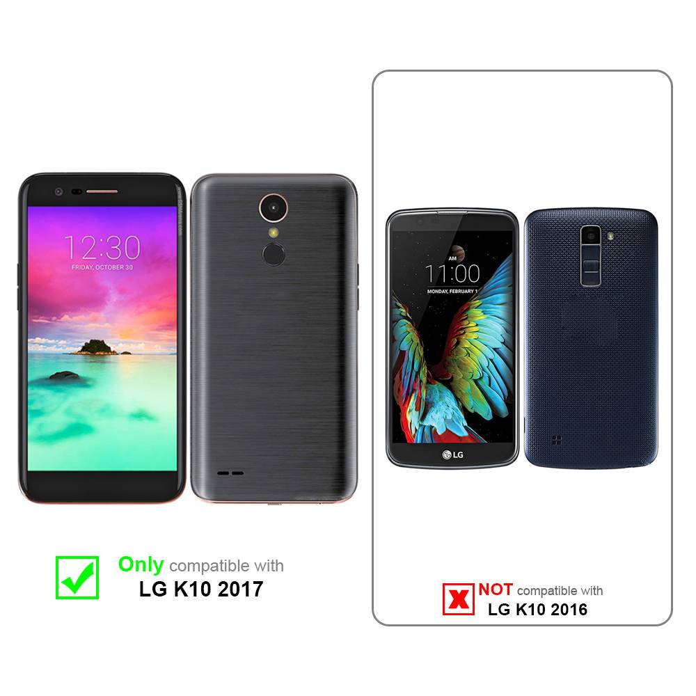 Cadorabo Hülle für LG K10 2017 Schutz Hülle in Schwarz Handyhülle Etui Case Cover Magnetverschluss