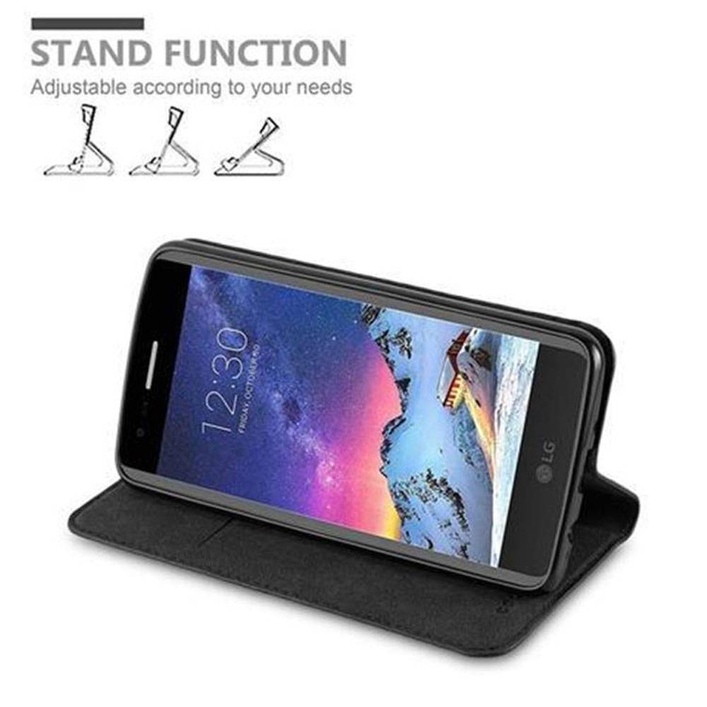 Cadorabo Hülle für LG K8 2017 Schutz Hülle in Schwarz Handyhülle Etui Case Cover Magnetverschluss