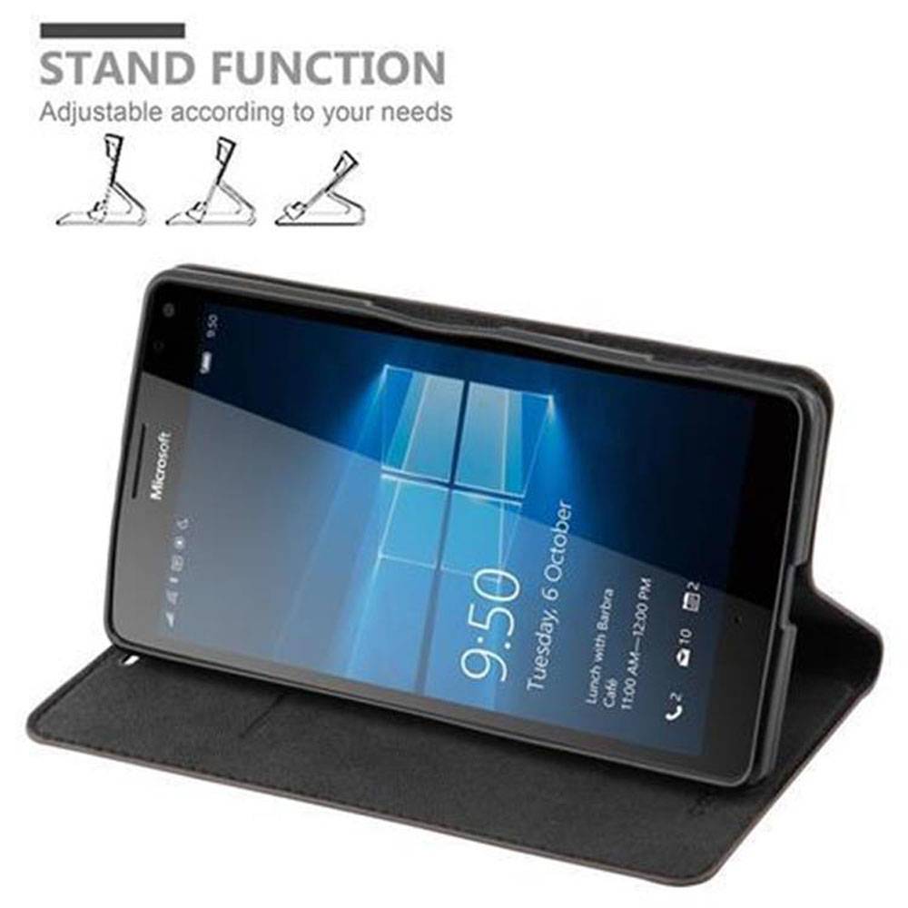 Cadorabo Hülle für Nokia Lumia 950 XL Schutz Hülle in Braun Handyhülle Etui Case Cover Magnetverschluss