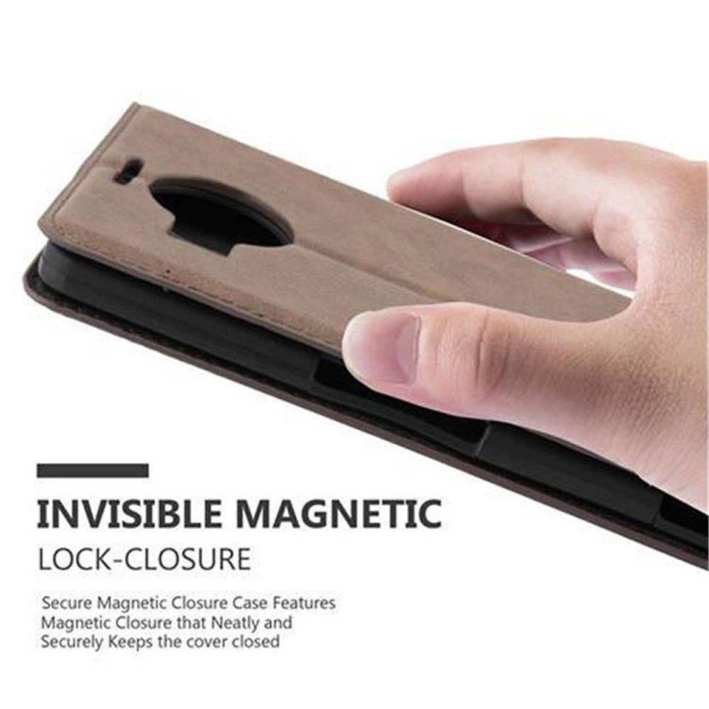 Cadorabo Hülle für Nokia Lumia 950 XL Schutz Hülle in Braun Handyhülle Etui Case Cover Magnetverschluss
