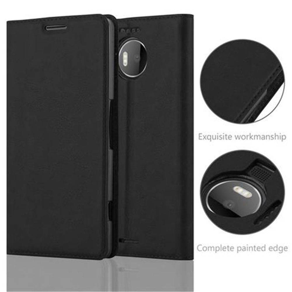 Cadorabo Hülle für Nokia Lumia 950 XL Schutz Hülle in Schwarz Handyhülle Etui Case Cover Magnetverschluss