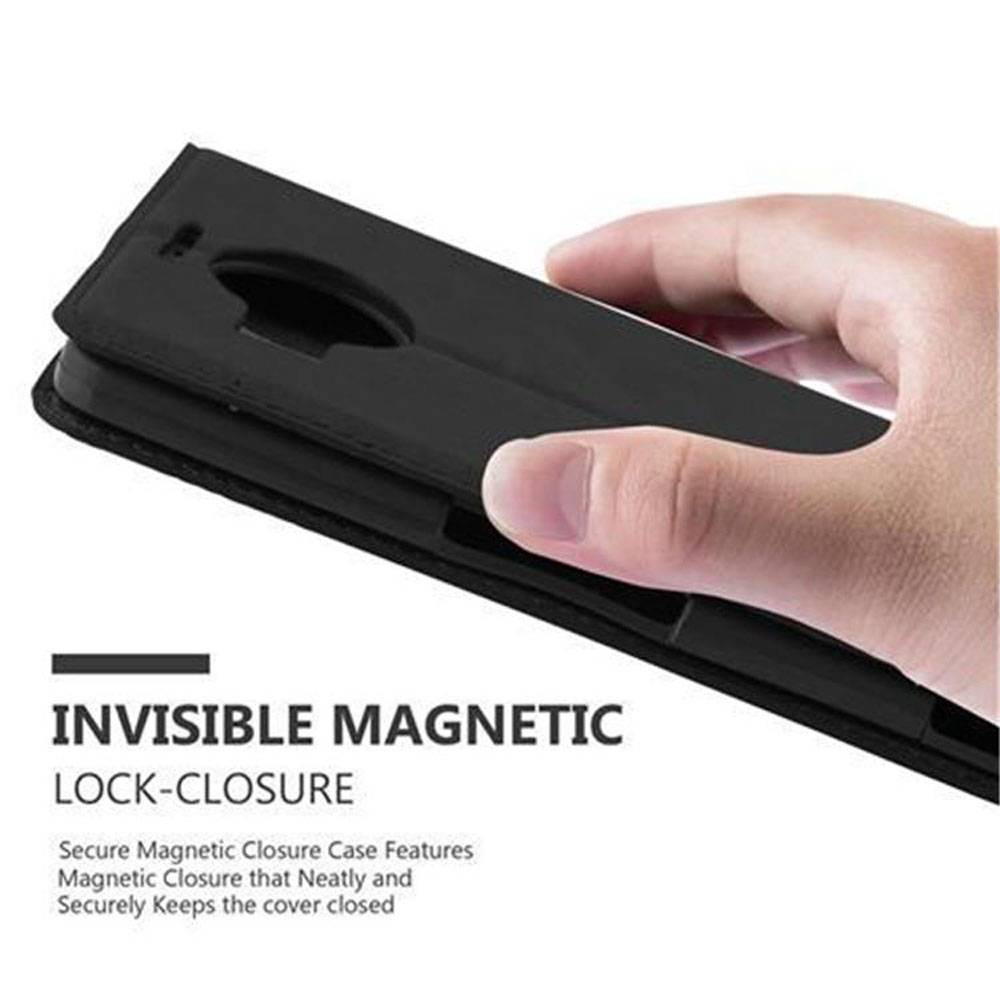 Cadorabo Hülle für Nokia Lumia 950 XL Schutz Hülle in Schwarz Handyhülle Etui Case Cover Magnetverschluss
