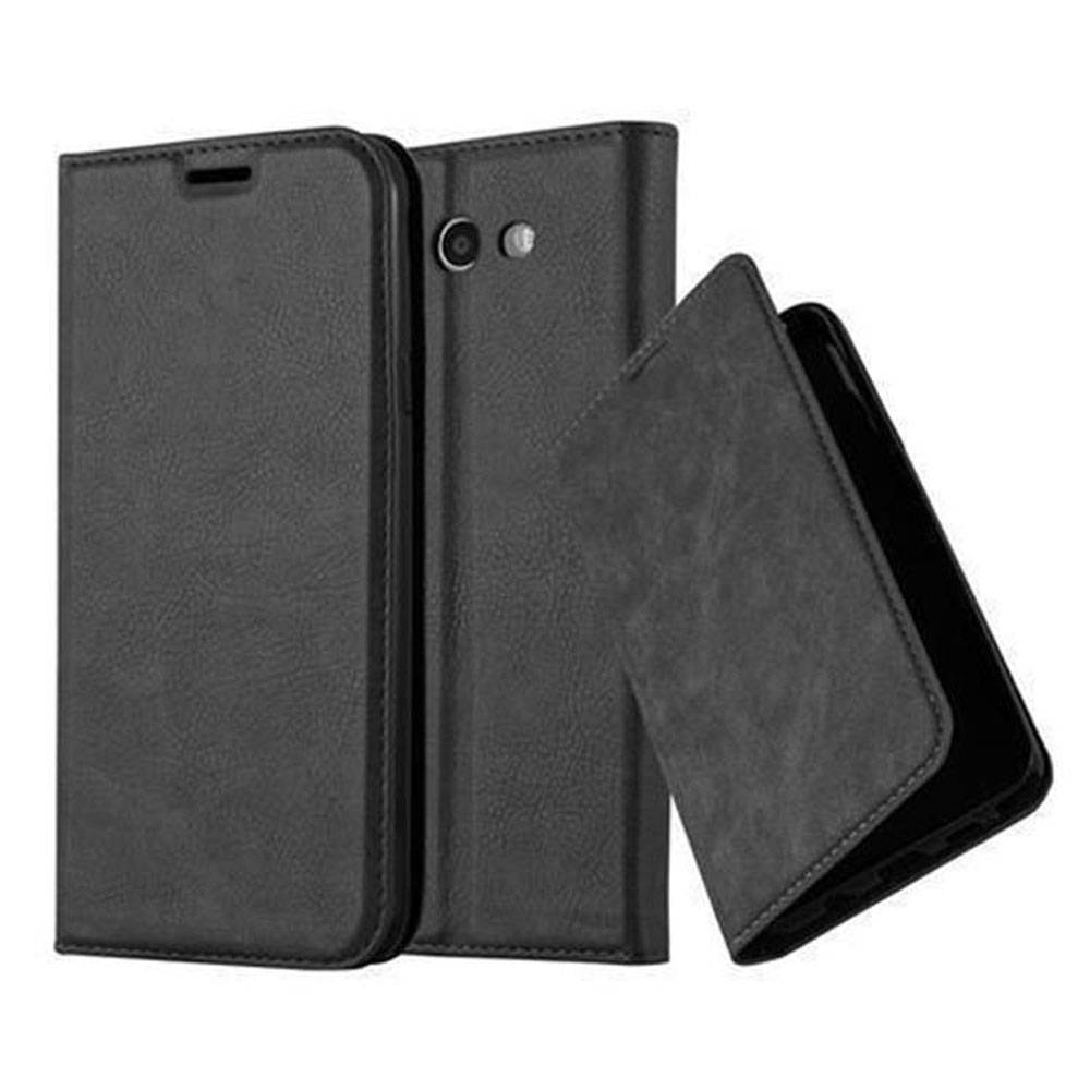 Cadorabo Hülle für Samsung Galaxy J5 2017 US Version Schutz Hülle in Schwarz Handyhülle Etui Case Cover Magnetverschluss
