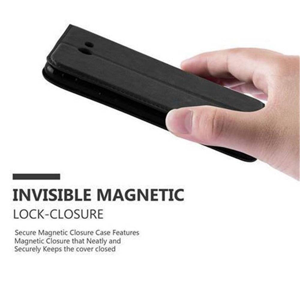 Cadorabo Hülle für Samsung Galaxy J5 2017 US Version Schutz Hülle in Schwarz Handyhülle Etui Case Cover Magnetverschluss