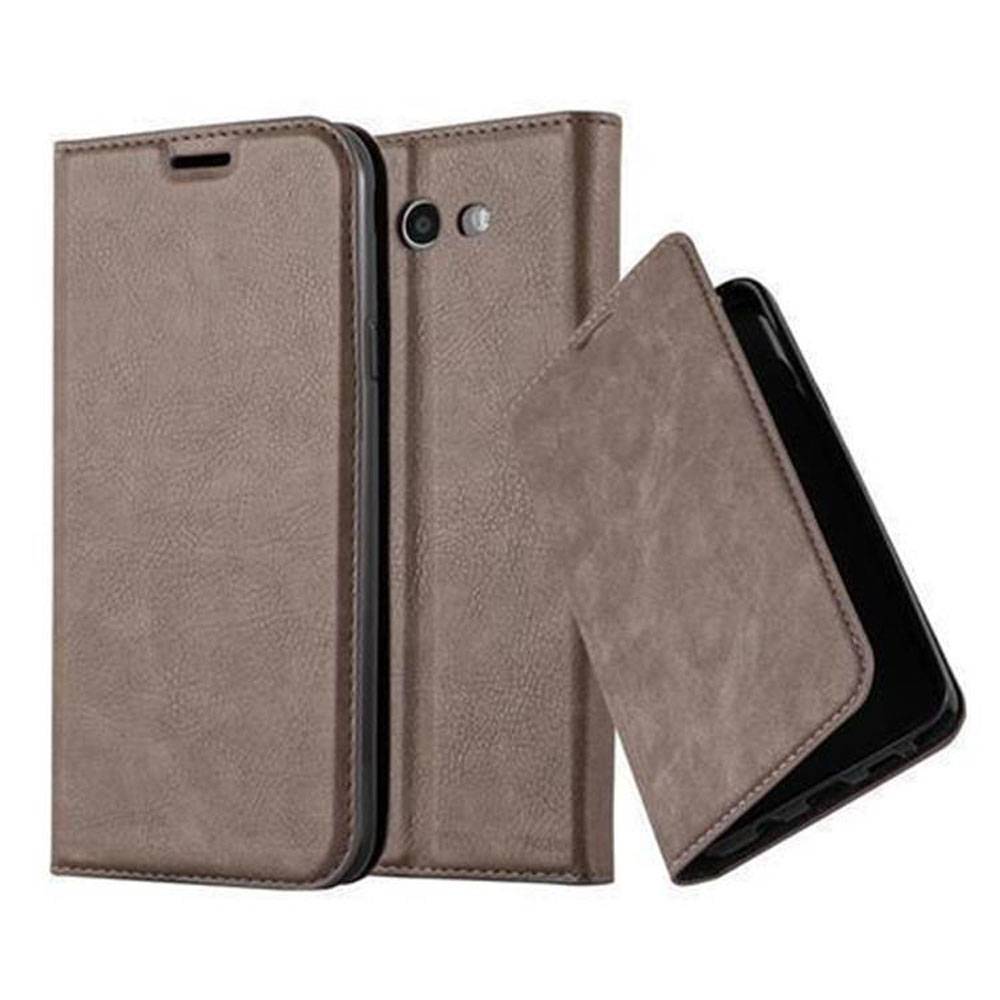 Cadorabo Hülle für Samsung Galaxy J7 2017 US Version Schutz Hülle in Braun Handyhülle Etui Case Cover Magnetverschluss