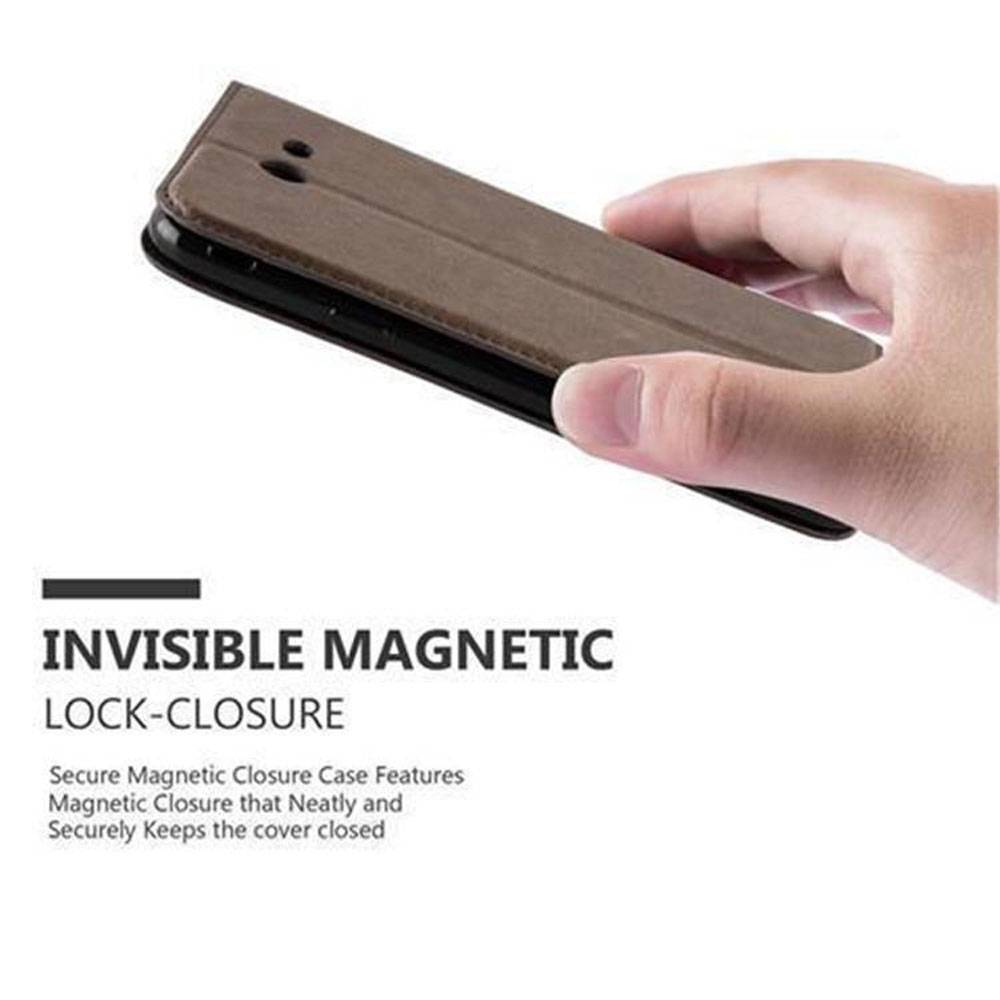Cadorabo Hülle für Samsung Galaxy J7 2017 US Version Schutz Hülle in Braun Handyhülle Etui Case Cover Magnetverschluss