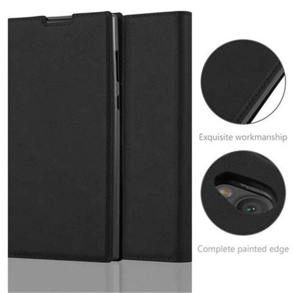 Cadorabo Hülle für Sony Xperia L1 Schutz Hülle in Schwarz Handyhülle Etui Case Cover Magnetverschluss