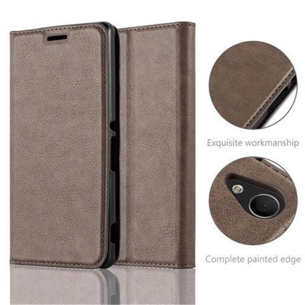 Cadorabo Hülle für Sony Xperia M4 AQUA Schutz Hülle in Braun Handyhülle Etui Case Cover Magnetverschluss