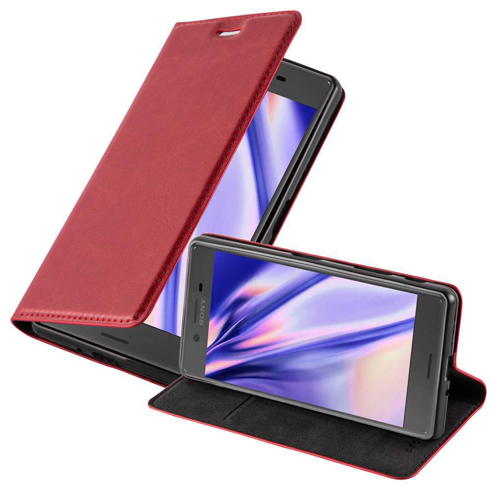 Cadorabo Hülle für Sony Xperia X Schutz Hülle in Rot Handyhülle Etui Case Cover Magnetverschluss