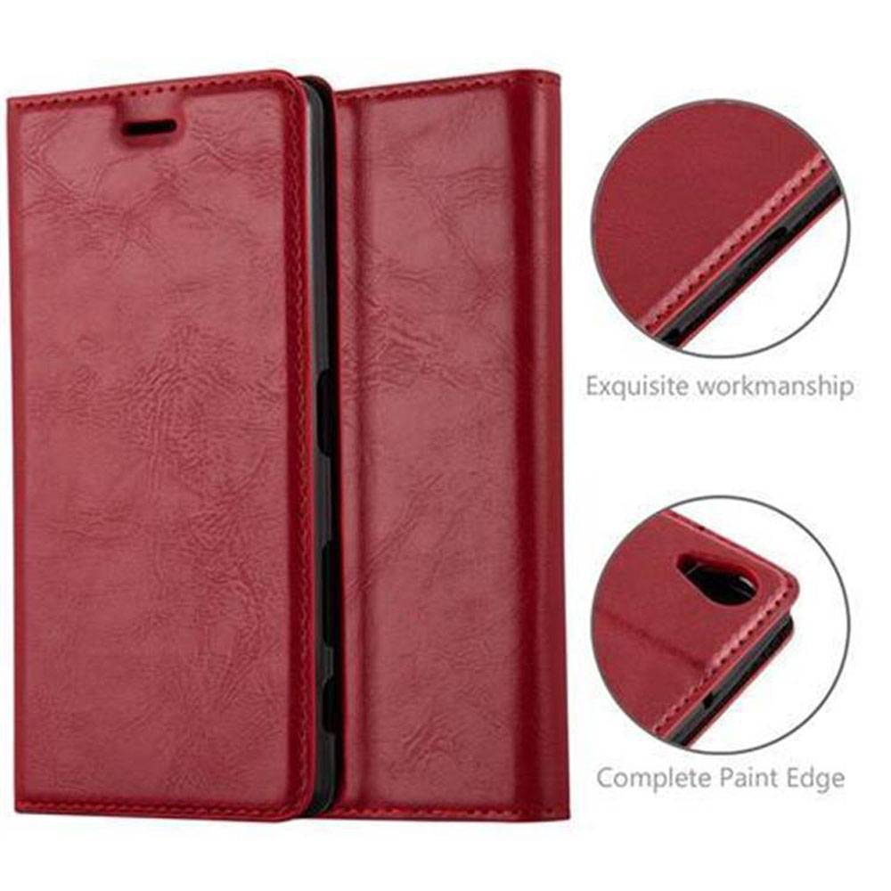 Cadorabo Hülle für Sony Xperia X Schutz Hülle in Rot Handyhülle Etui Case Cover Magnetverschluss