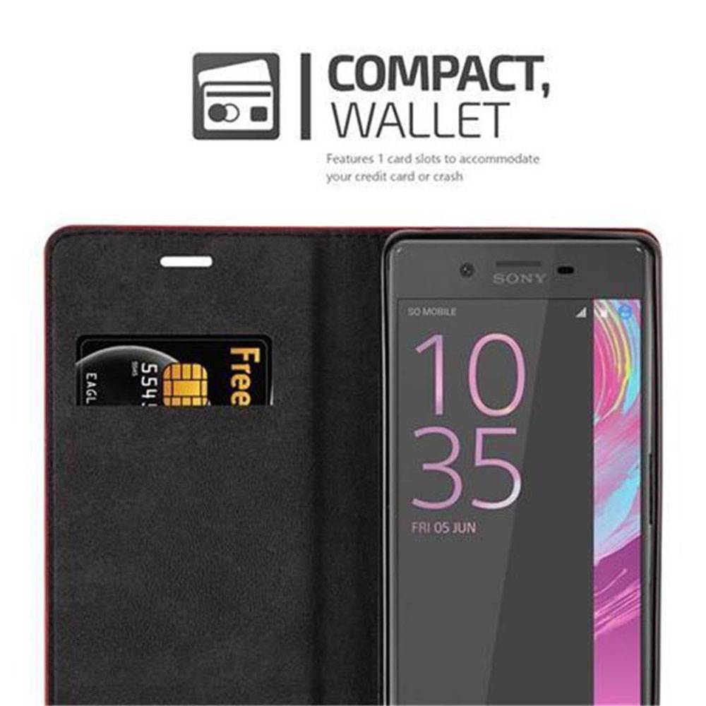 Cadorabo Hülle für Sony Xperia X Schutz Hülle in Rot Handyhülle Etui Case Cover Magnetverschluss