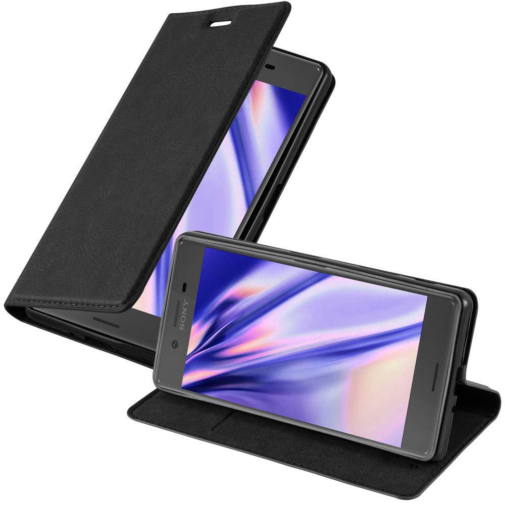 Cadorabo Hülle für Sony Xperia X Schutz Hülle in Schwarz Handyhülle Etui Case Cover Magnetverschluss