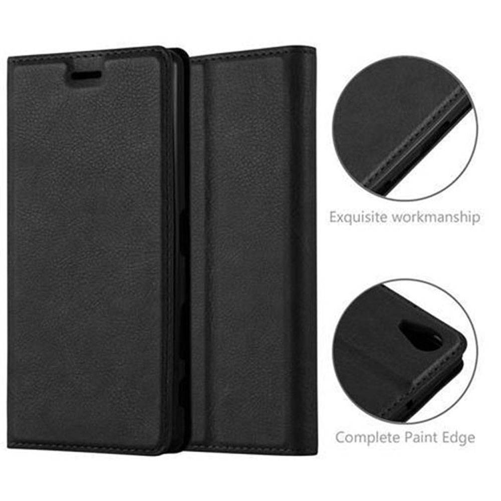 Cadorabo Hülle für Sony Xperia X Schutz Hülle in Schwarz Handyhülle Etui Case Cover Magnetverschluss