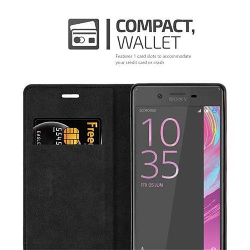 Cadorabo Hülle für Sony Xperia X Schutz Hülle in Schwarz Handyhülle Etui Case Cover Magnetverschluss