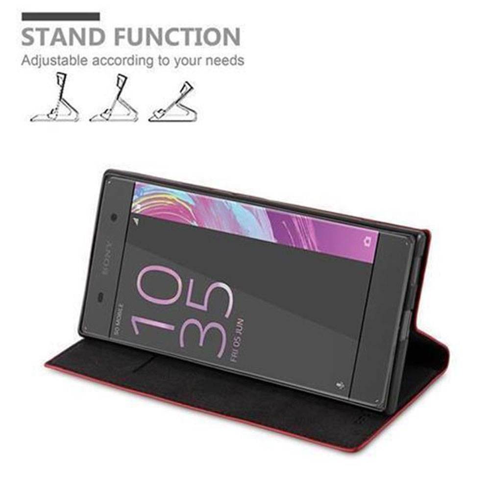 Cadorabo Hülle für Sony Xperia XA Schutz Hülle in Rot Handyhülle Etui Case Cover Magnetverschluss